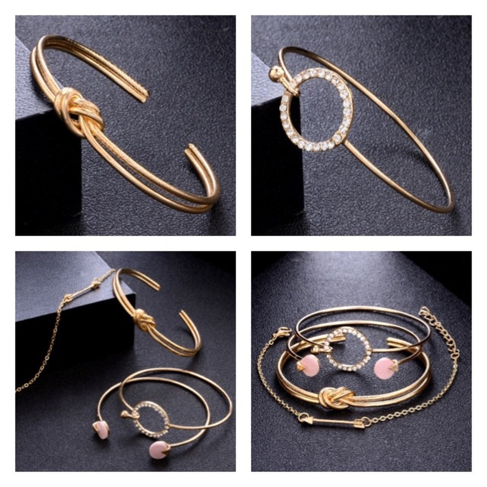 NEW!๐๐BUNDLE!!!๐4๐GOLDEN BRACELETS!๐๐๐PINK! - Picture 3 of 8